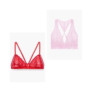 SAVAGE X FENTY Candy Hearts Bralette and Floral Lace Racerback Bralette